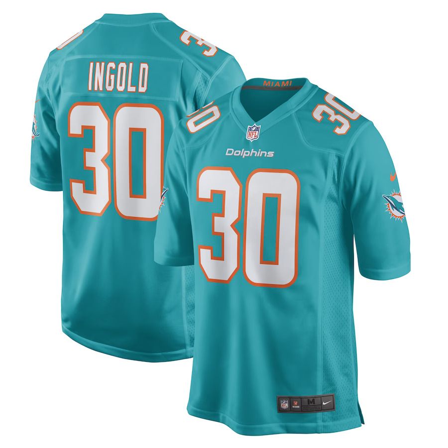 Men Miami Dolphins #30 Alec Ingold Nike Aqua Game Player NFL Jersey->miami dolphins->NFL Jersey